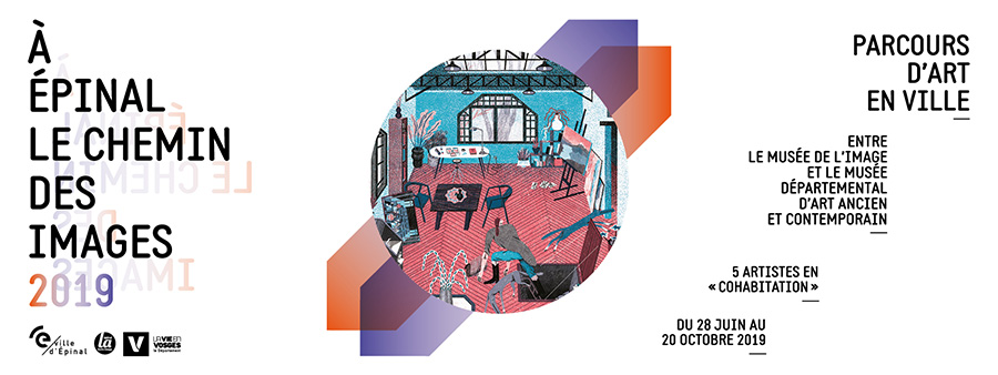 ::Du 28 juin au 20 octobre 2019 exposition juliette barbanègre illustration contes amour couples chemin images épinal